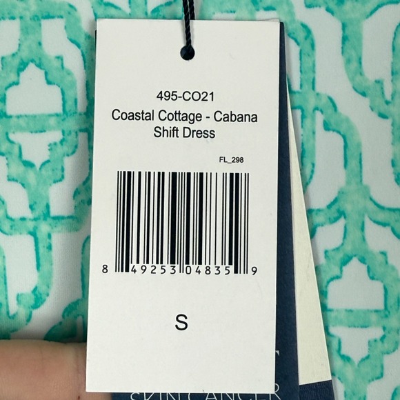 Cabana Life Mini Shift Dress Women S Blue Printed Coastal Cottage UPF 50 NWT - Picture 7 of 10